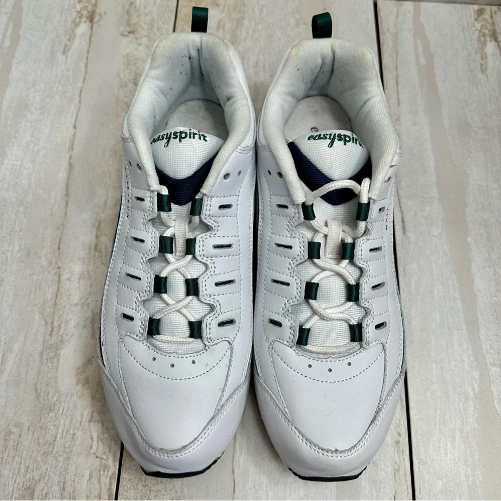 Easy Spirit Womens Sz 10 White Leather Promy Walk Run Sneakers Gym Shoes Comfy
